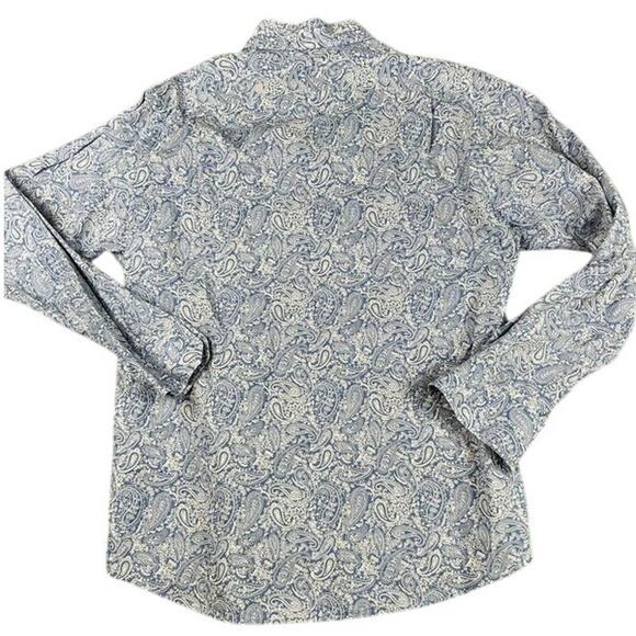 Cremieux Classics Men's Shirt L Blue Paisley Long Sleeve Button Down Cotton - Picture 2 of 10